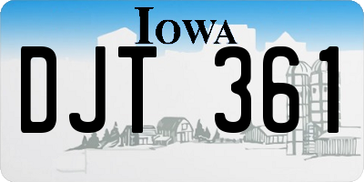 IA license plate DJT361