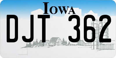 IA license plate DJT362