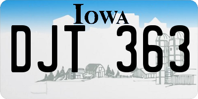 IA license plate DJT363