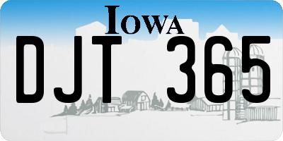 IA license plate DJT365