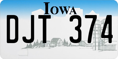 IA license plate DJT374