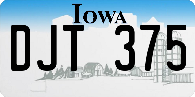 IA license plate DJT375