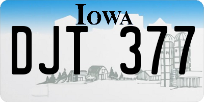 IA license plate DJT377