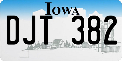 IA license plate DJT382