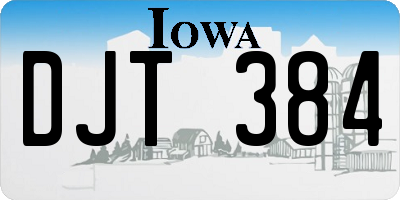 IA license plate DJT384