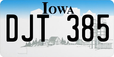 IA license plate DJT385