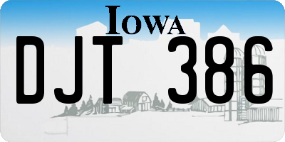 IA license plate DJT386