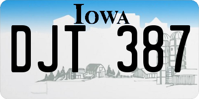 IA license plate DJT387