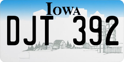 IA license plate DJT392