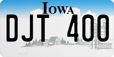 IA license plate DJT400