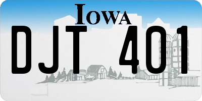 IA license plate DJT401
