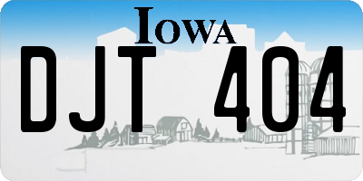 IA license plate DJT404