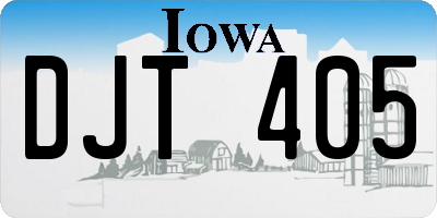 IA license plate DJT405