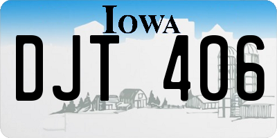IA license plate DJT406