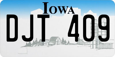 IA license plate DJT409