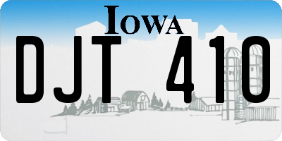 IA license plate DJT410