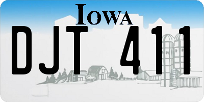 IA license plate DJT411