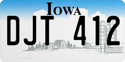 IA license plate DJT412