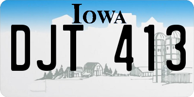 IA license plate DJT413