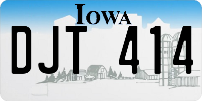 IA license plate DJT414