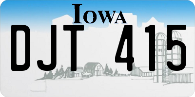 IA license plate DJT415