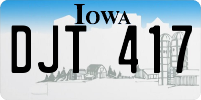 IA license plate DJT417