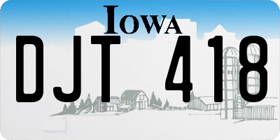 IA license plate DJT418