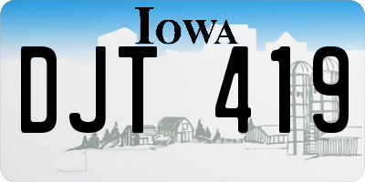 IA license plate DJT419