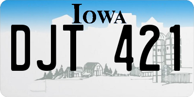 IA license plate DJT421