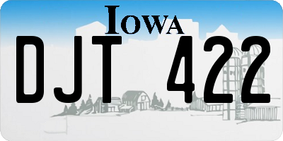 IA license plate DJT422