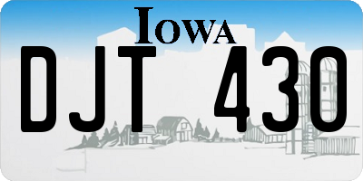 IA license plate DJT430
