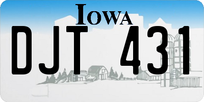 IA license plate DJT431