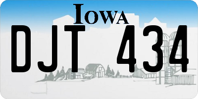 IA license plate DJT434