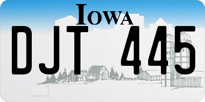 IA license plate DJT445