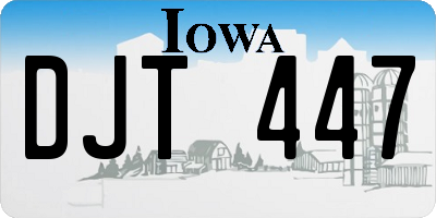 IA license plate DJT447