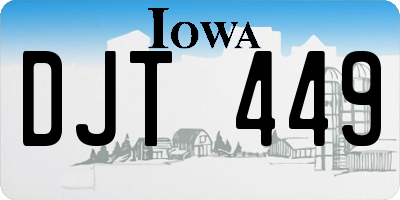IA license plate DJT449