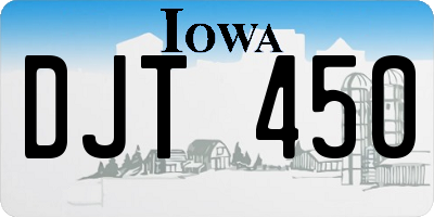 IA license plate DJT450
