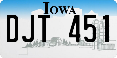 IA license plate DJT451