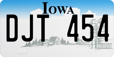 IA license plate DJT454