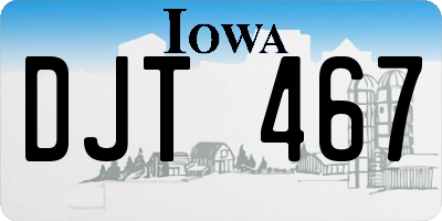 IA license plate DJT467