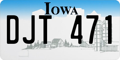 IA license plate DJT471