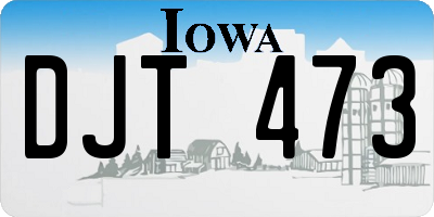 IA license plate DJT473