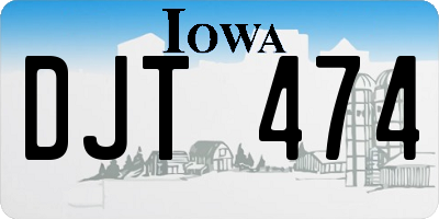 IA license plate DJT474