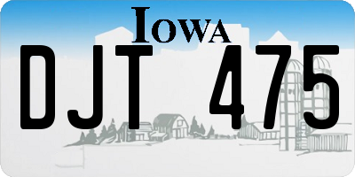 IA license plate DJT475