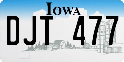 IA license plate DJT477