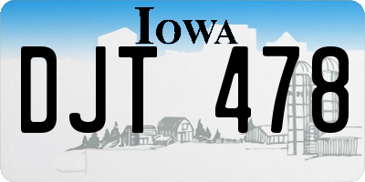 IA license plate DJT478