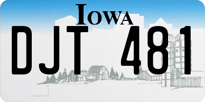 IA license plate DJT481