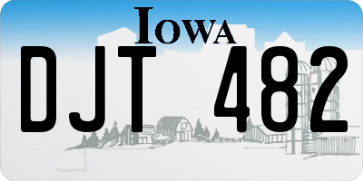 IA license plate DJT482