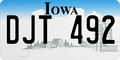 IA license plate DJT492