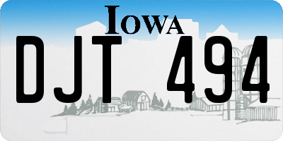 IA license plate DJT494